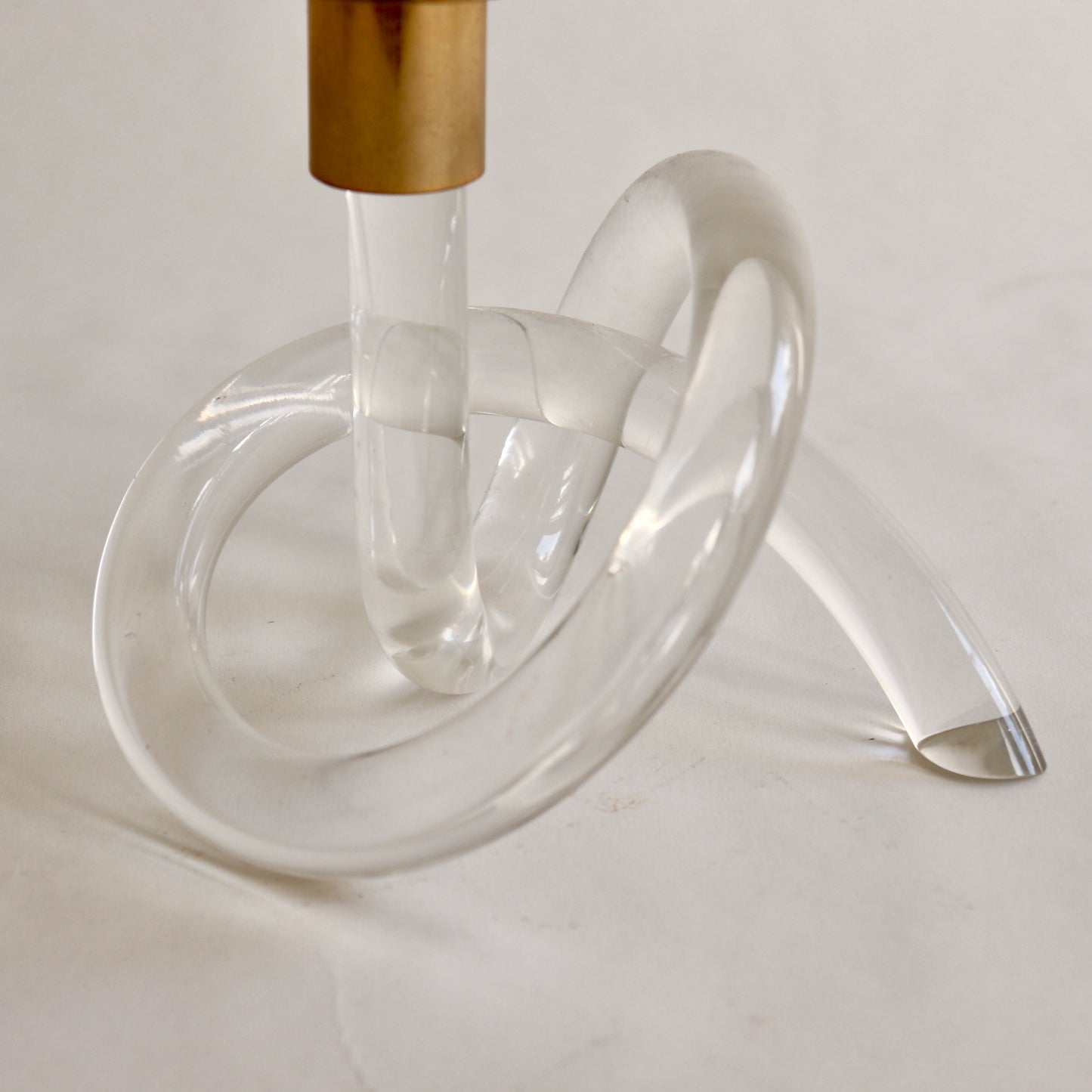 acrylic and brass candle holder vintage