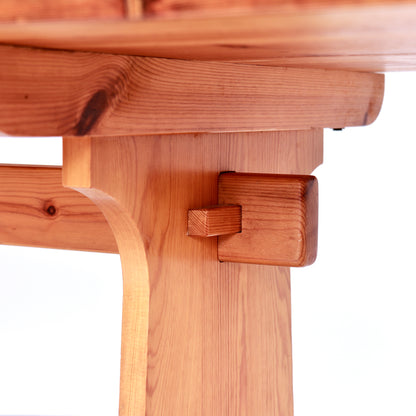 Mid-Century Scandinavian Pine Dining Table and Six Chairs