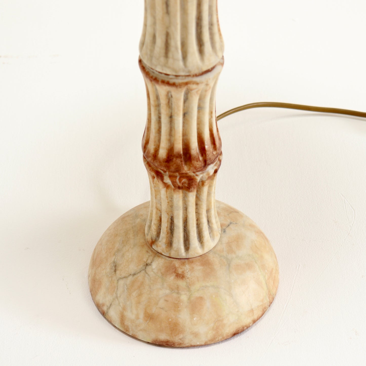 Italian Carved Alabaster Uplighter Table Lamp