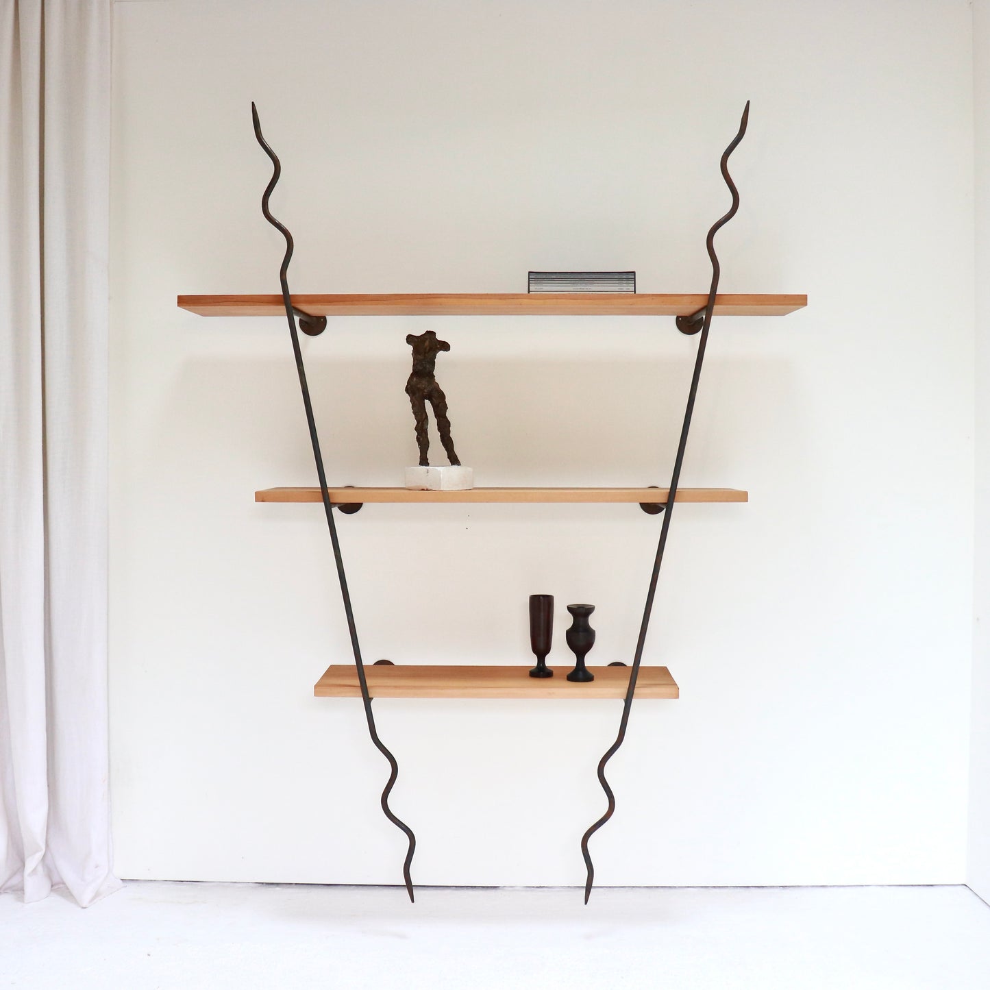 Wrought Iron & Timber Wall Shelves