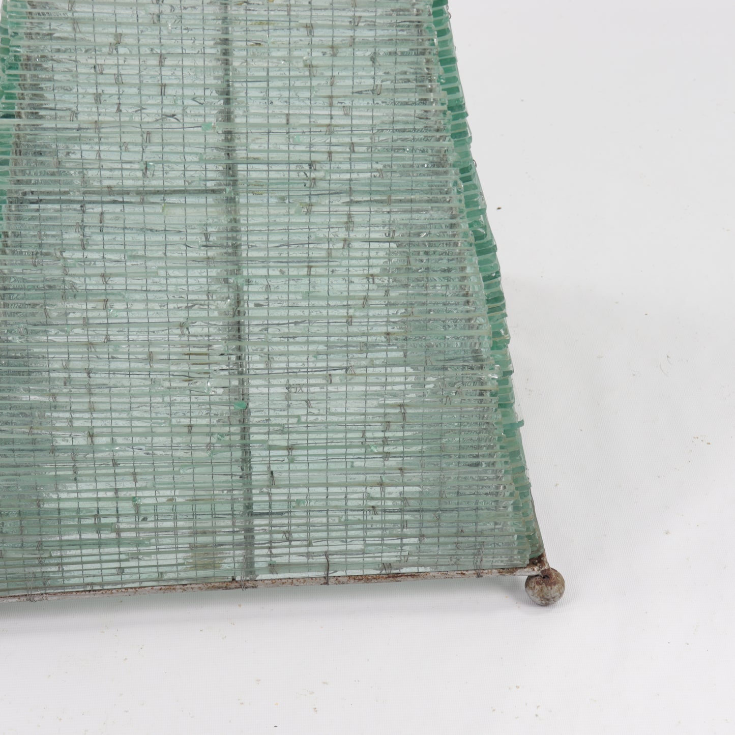 Large Postmodern Glass Pyramid Lamp