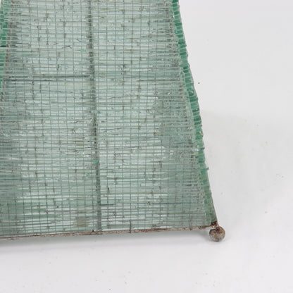 Large Postmodern Glass Pyramid Lamp