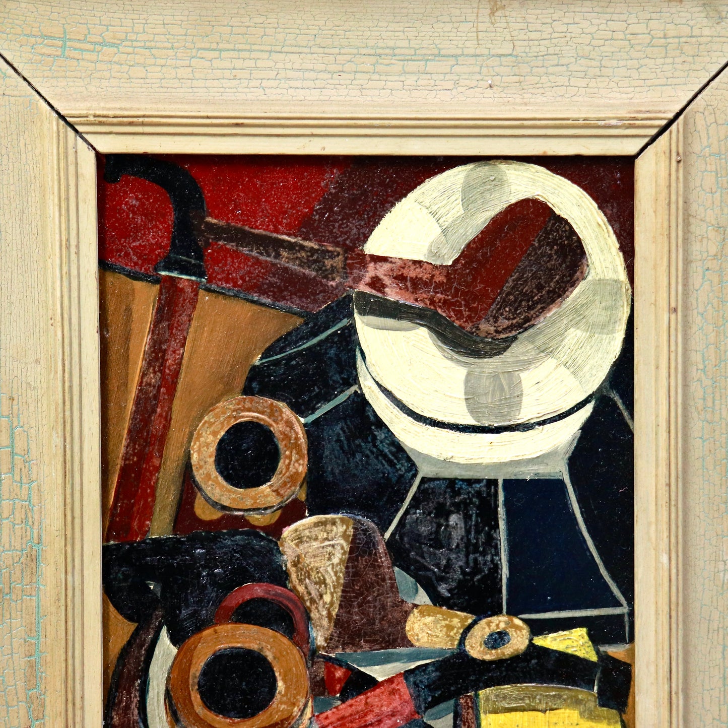 Mid Century abstract oil on board