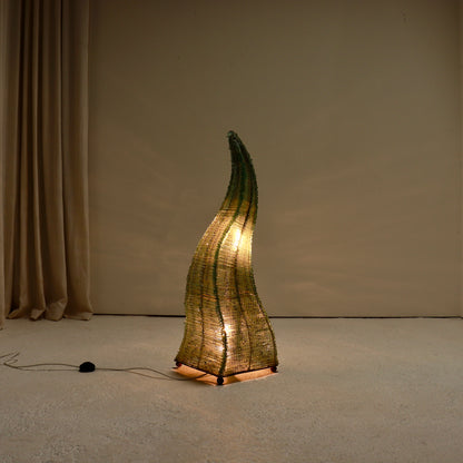 Illuminated French art glass floor lamp