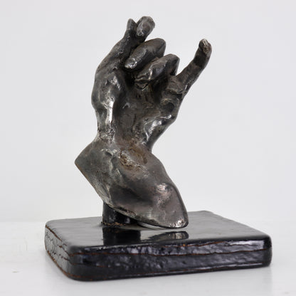 Silver plated Bronze Hand sculpture after Rodin