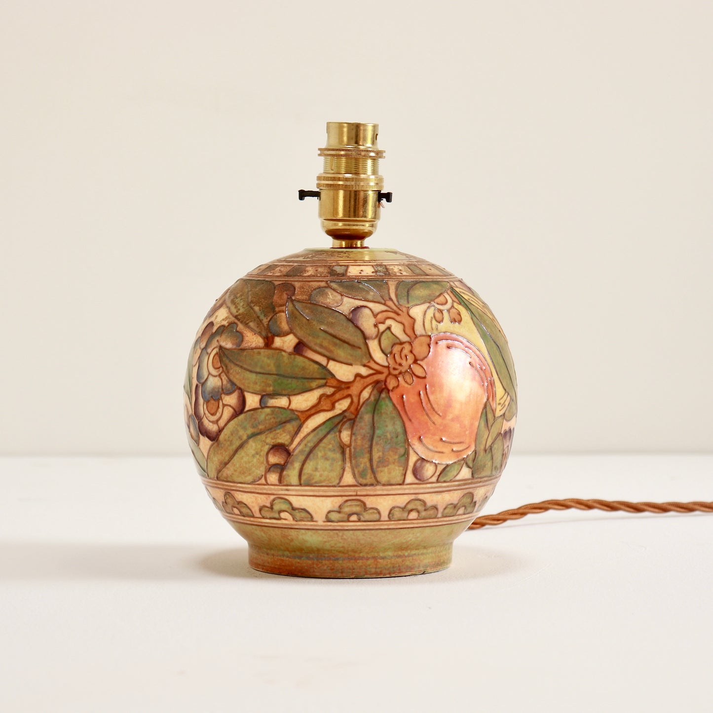 Art Deco ceramic lamp with tubelined decoration
