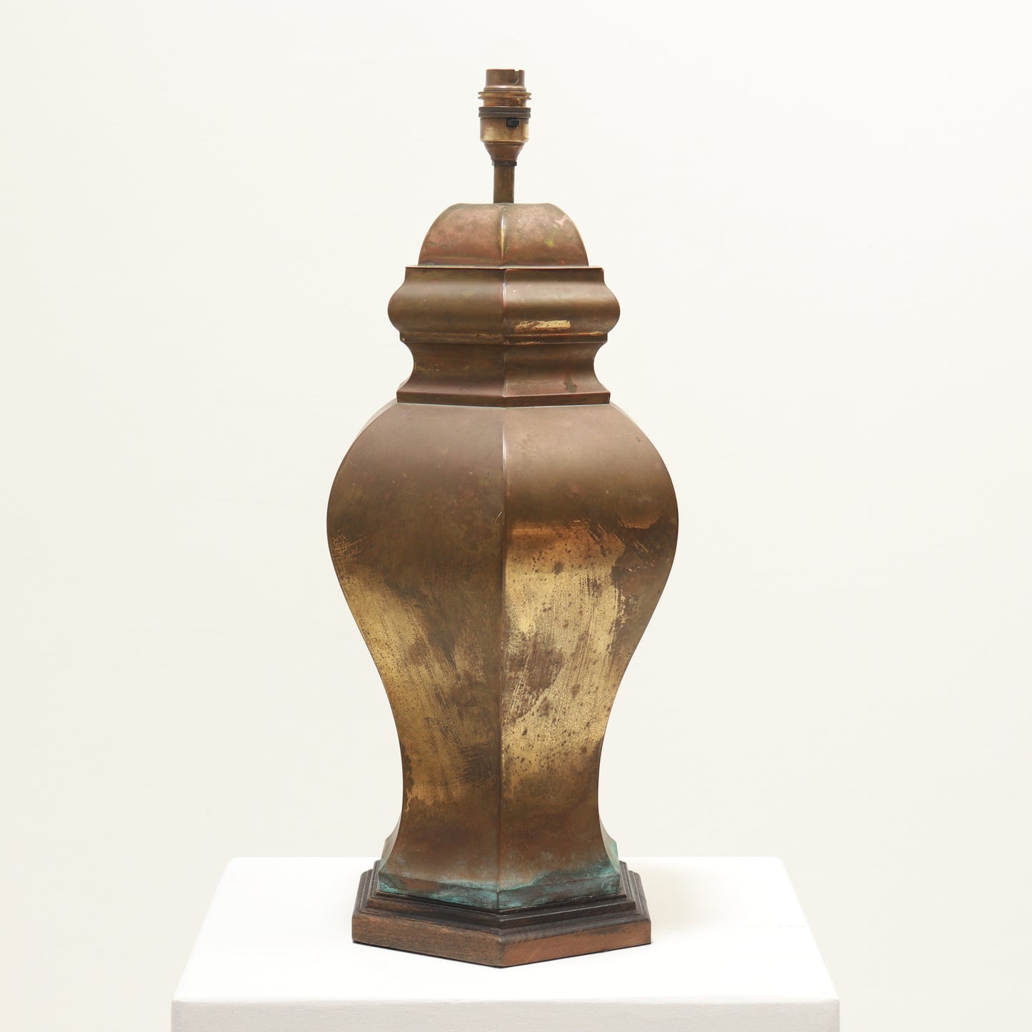 Vintage Pressed Brass Table Lamp