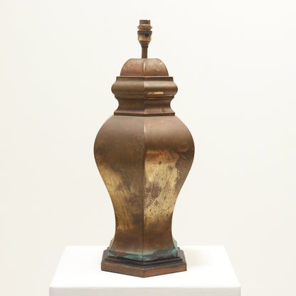 Vintage Pressed Brass Table Lamp