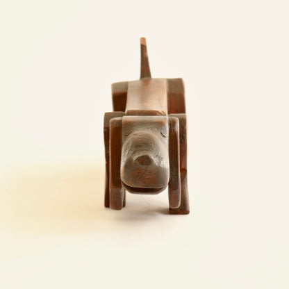 Carved Wooden Dachshund Sculpture