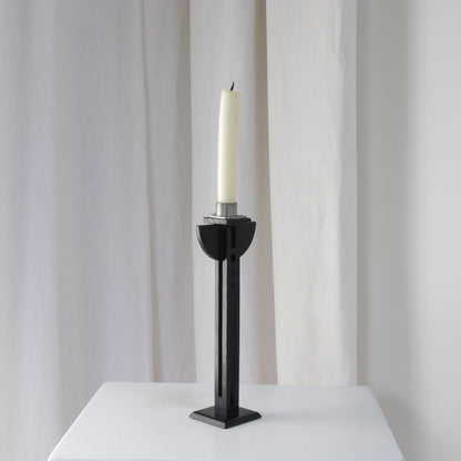 Ebonised Oak Candlestick with Mackintosh Influence