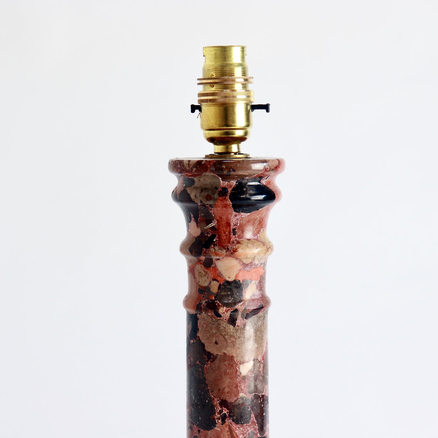Vintage marble table lamp with brass lamp holder