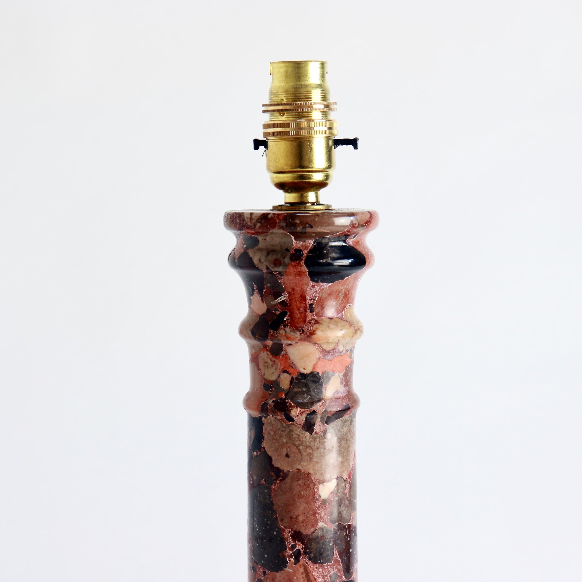 Vintage marble table lamp with brass lamp holder