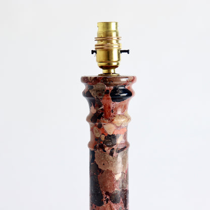 Vintage marble table lamp with brass lamp holder