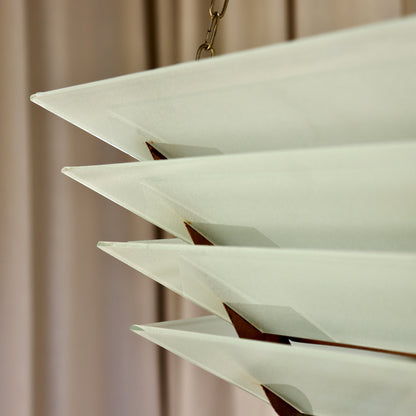 Art Deco Louvred Glass Pendant Light