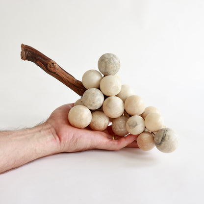 oversized italian marble grapes sculpture
