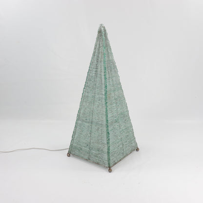 Large Postmodern Glass Pyramid Lamp