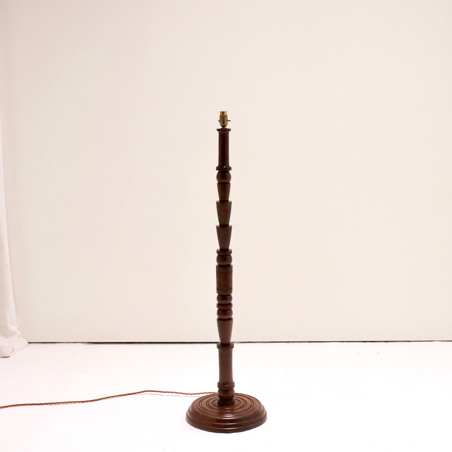 Vintage Turned Walnut Floor Lamp