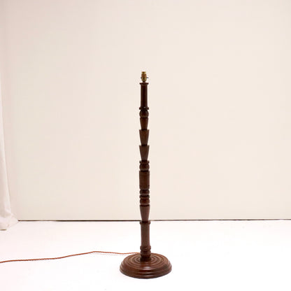 Vintage Turned Walnut Floor Lamp