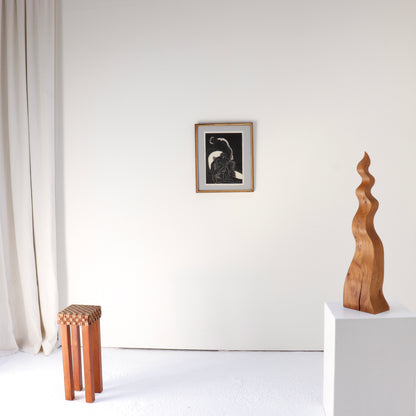 Wavy Carved Elm Sculpture. Europe, late 20th century