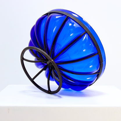 Postmodern cobalt glass bowl centrepiece