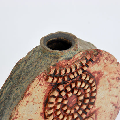 Detail of carved spiral motif on Bernard Rooke vase