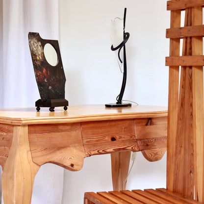 Late 20th-Century Sculptural Desk in Mixed Woods