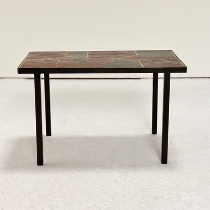 Slate mosaic side table