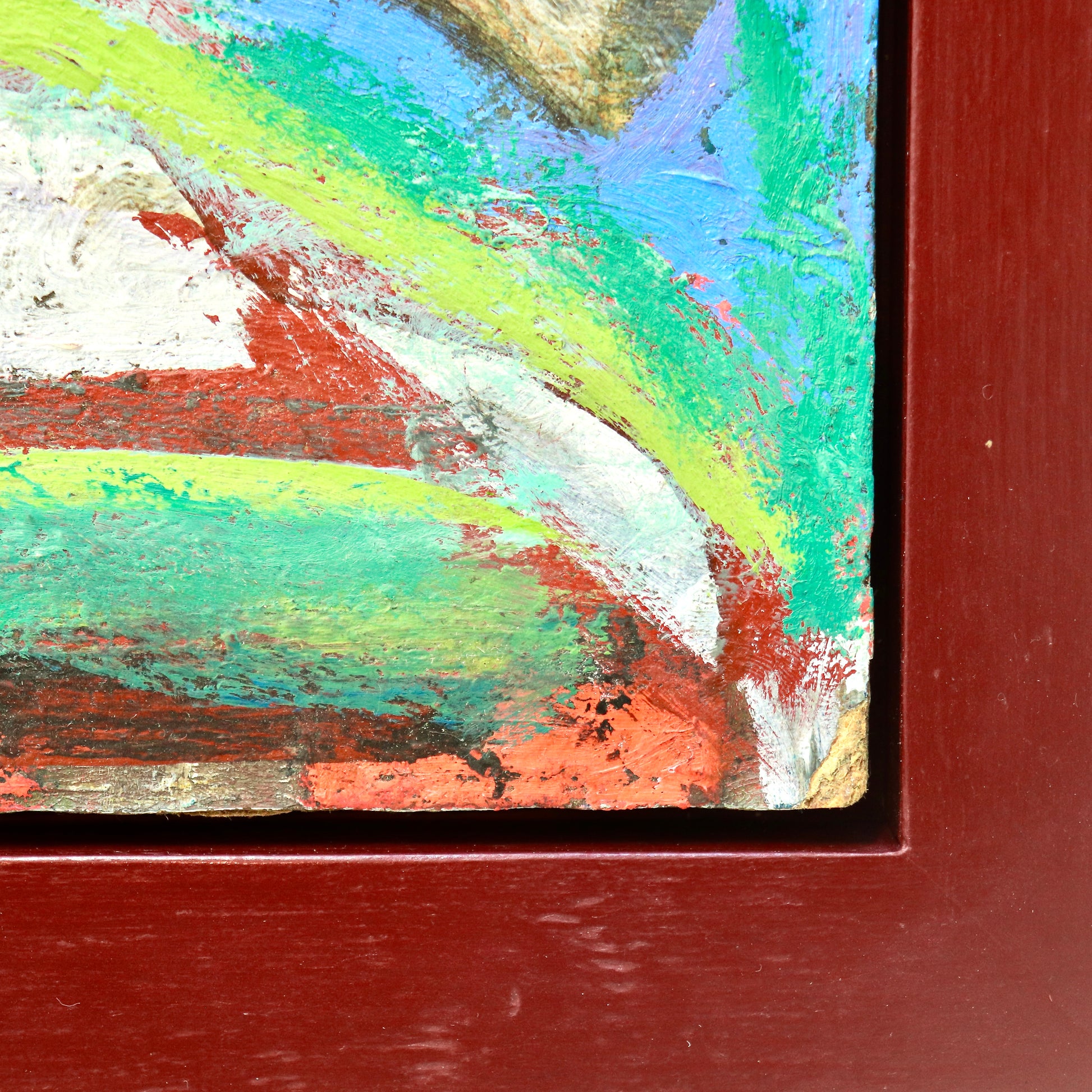 Compact abstract oil painting with expressive strokes