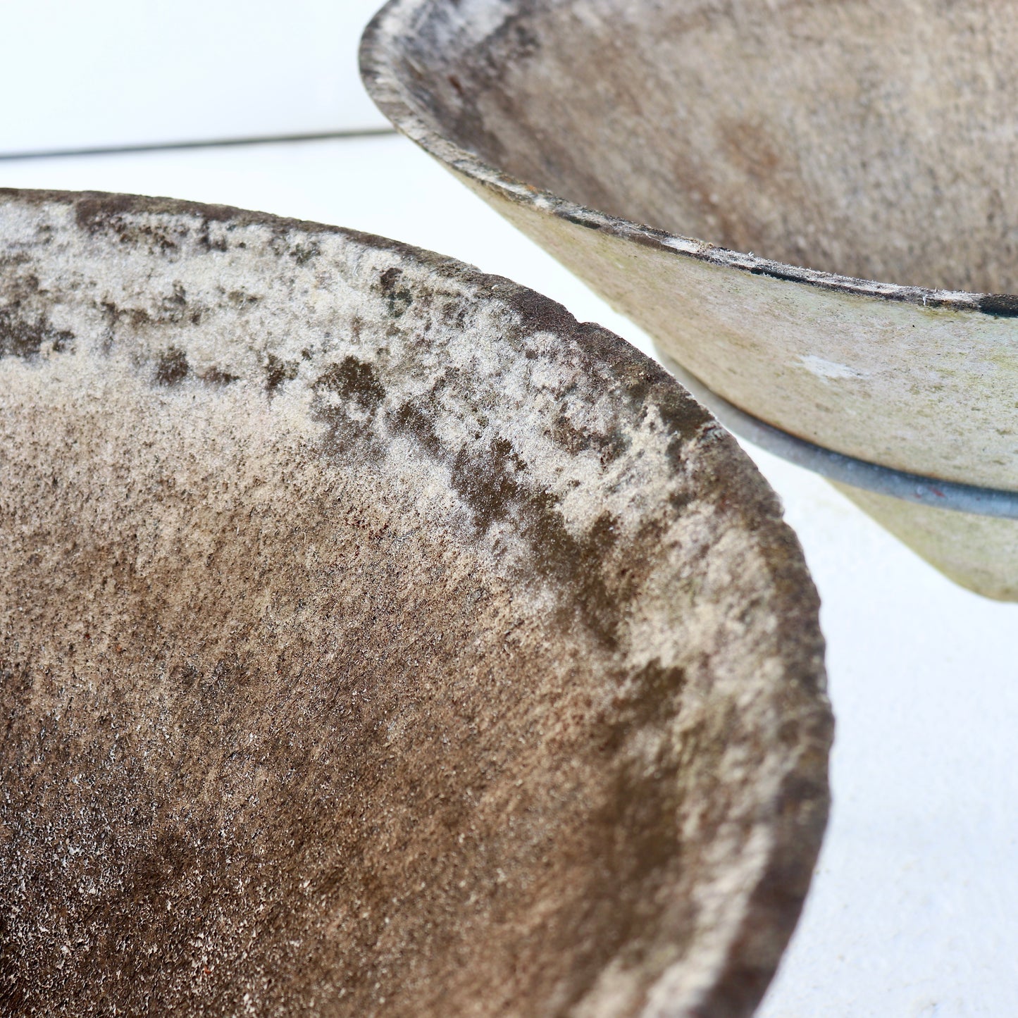 Vintage Willy Guhl garden planters with aged patina