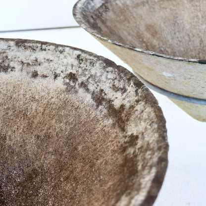 Vintage Willy Guhl garden planters with aged patina
