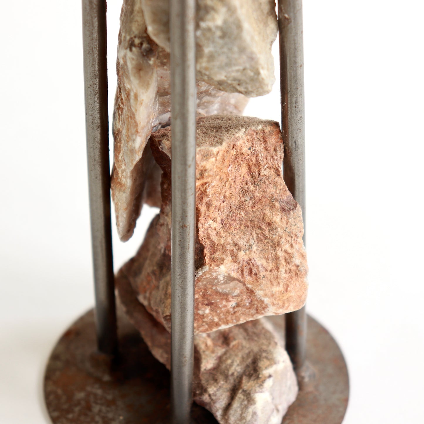 Vintage brutalist candle holders with patina
