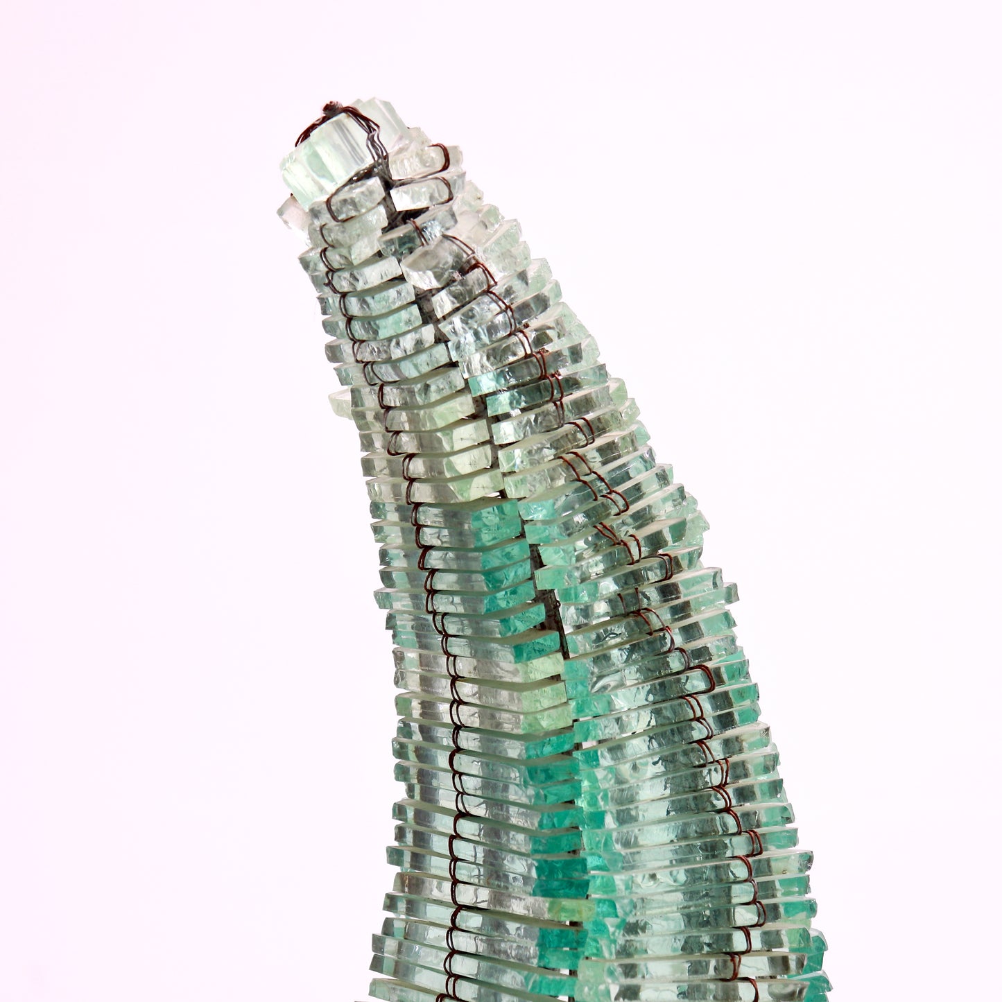 Handmade glass fragment lighting sculpture