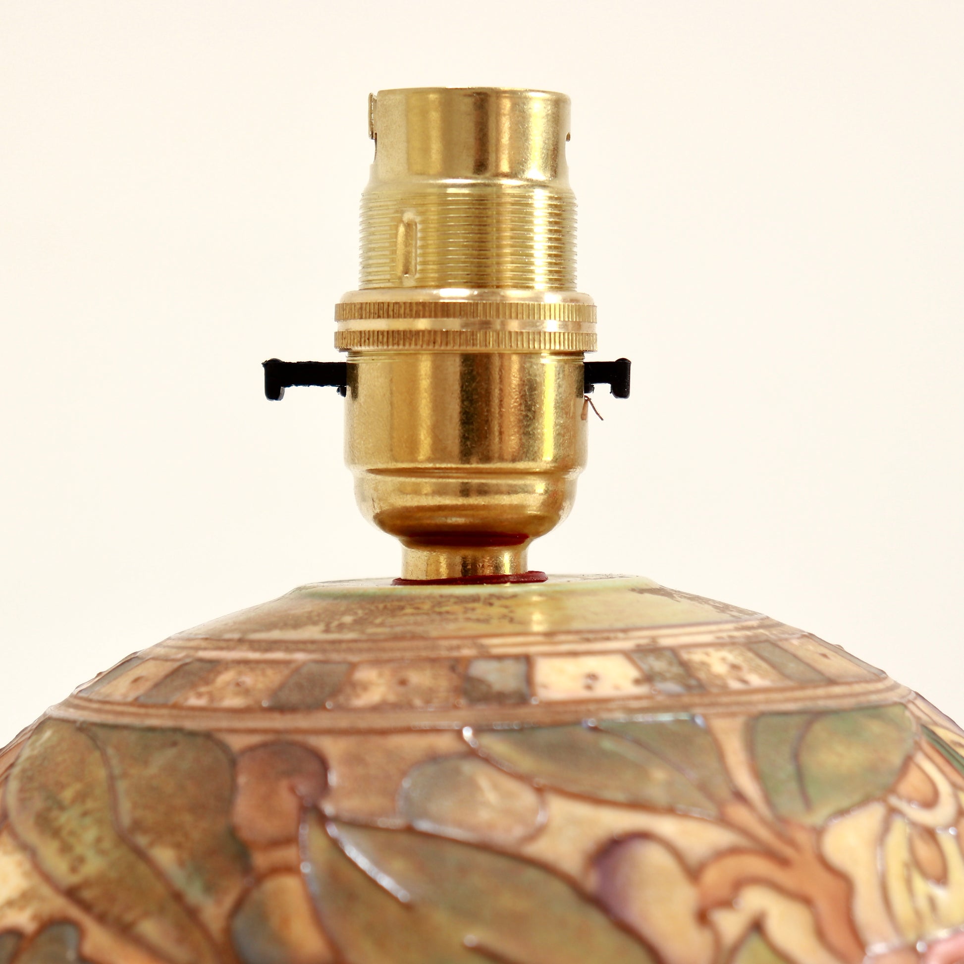 Brass lamp holder detail rewired vintage lamp