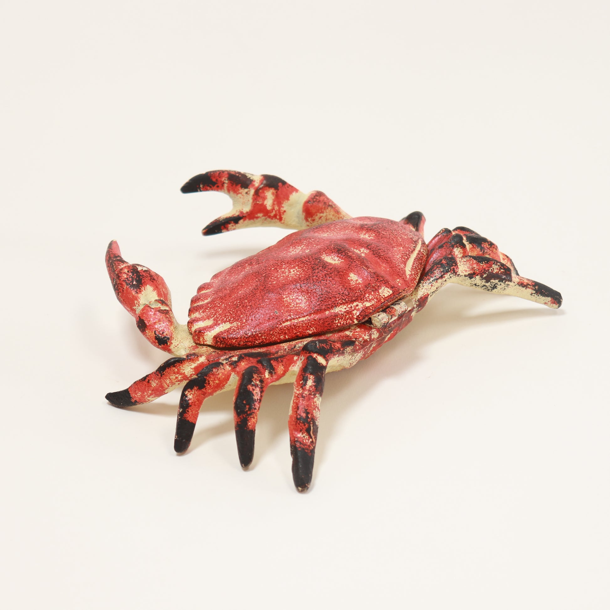 Vintage novelty cast iron crab container