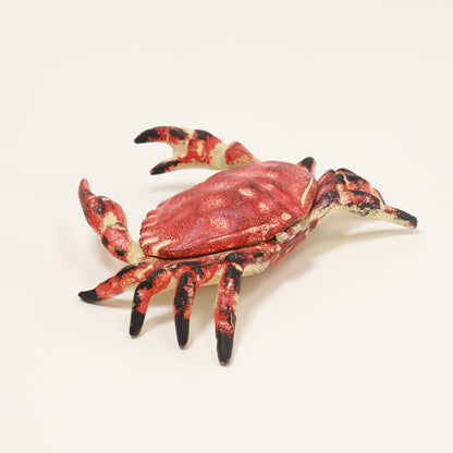Vintage novelty cast iron crab container