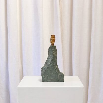 Slate lamp base with faceted, monolithic form