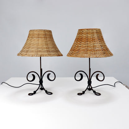 Hand forged wrought iron lamps