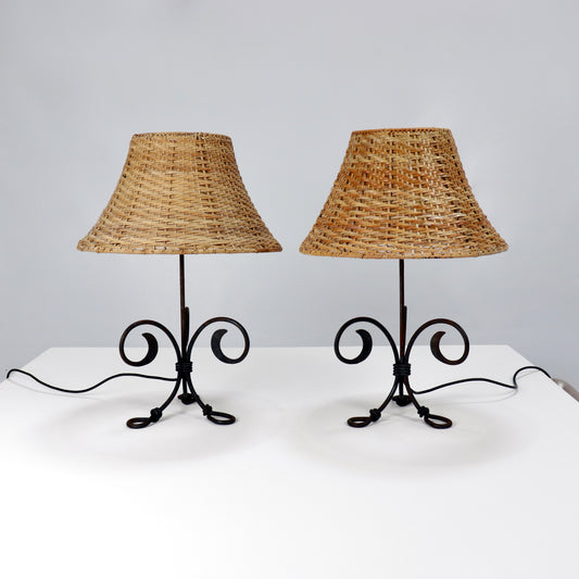 Hand forged wrought iron lamps