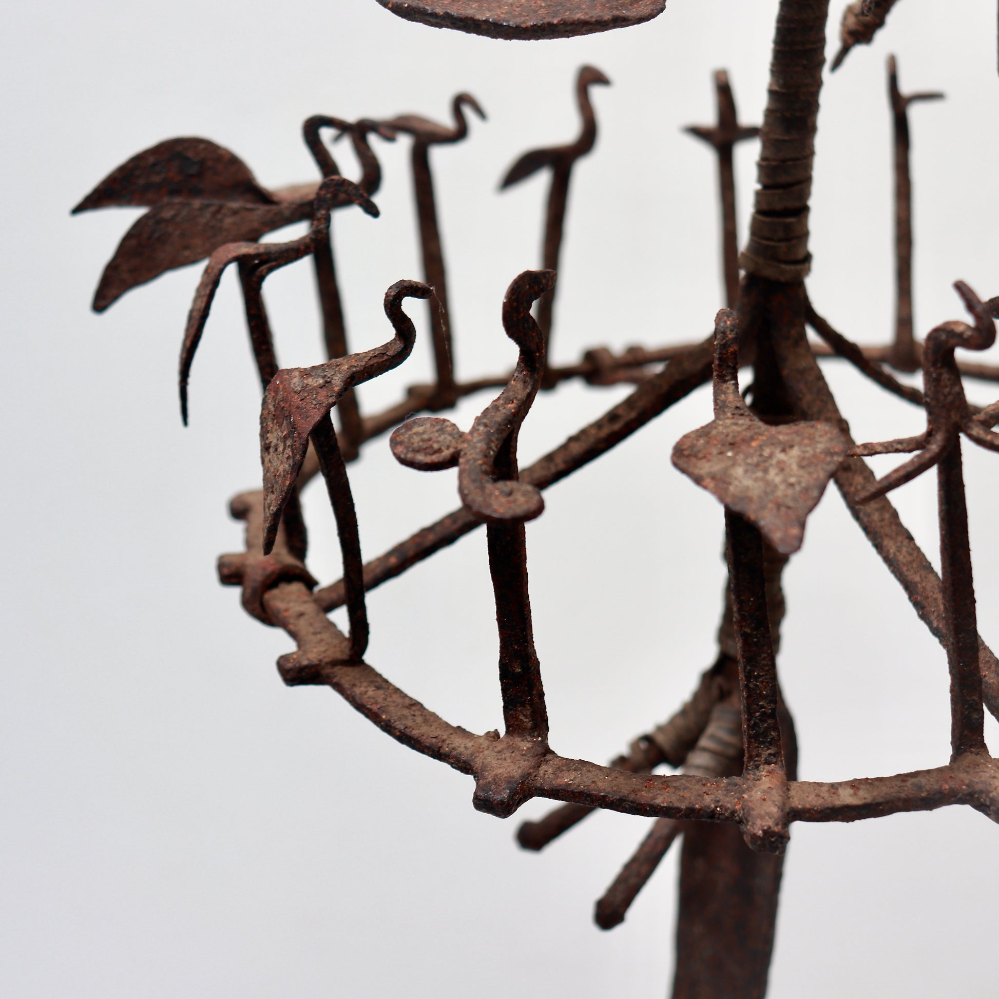 Detail of birds on Osanyin healing staff Nigeria