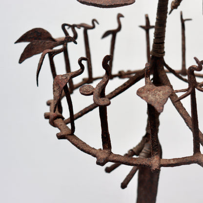 Detail of birds on Osanyin healing staff Nigeria