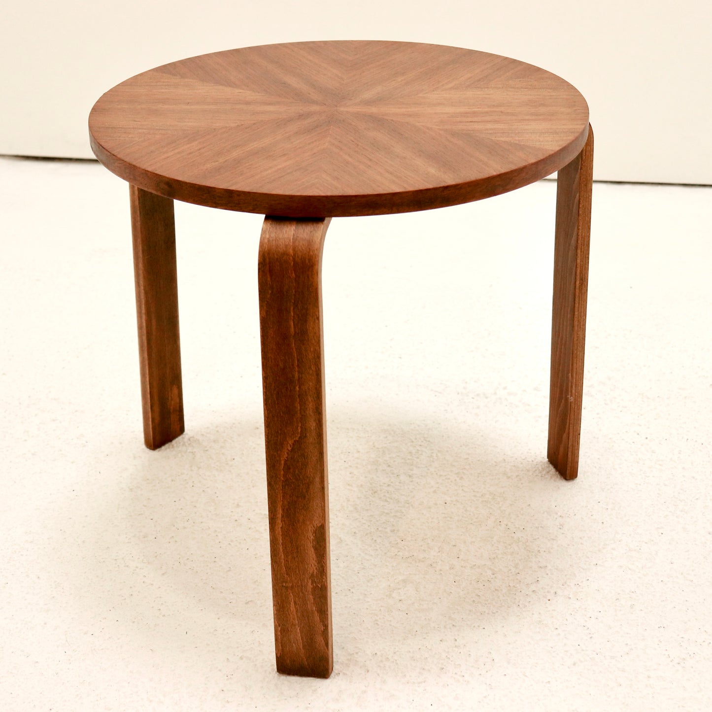 Vintage bent-ply side table with round starburst top