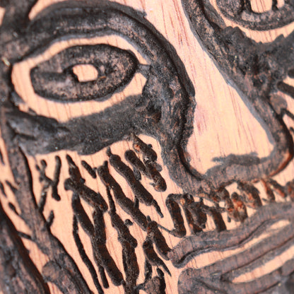 Pyrographic Folk Art Portrait on Wood