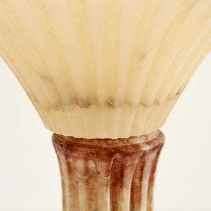 Italian Carved Alabaster Uplighter Table Lamp