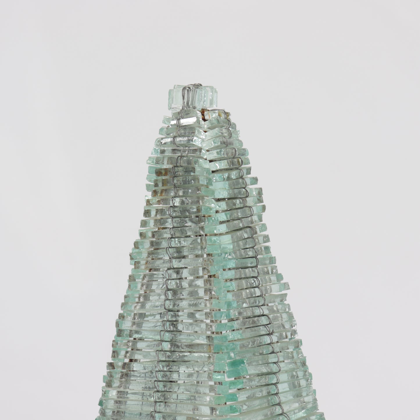 Large Postmodern Glass Pyramid Lamp