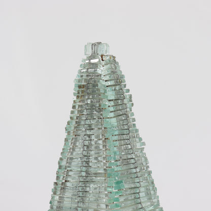 Large Postmodern Glass Pyramid Lamp