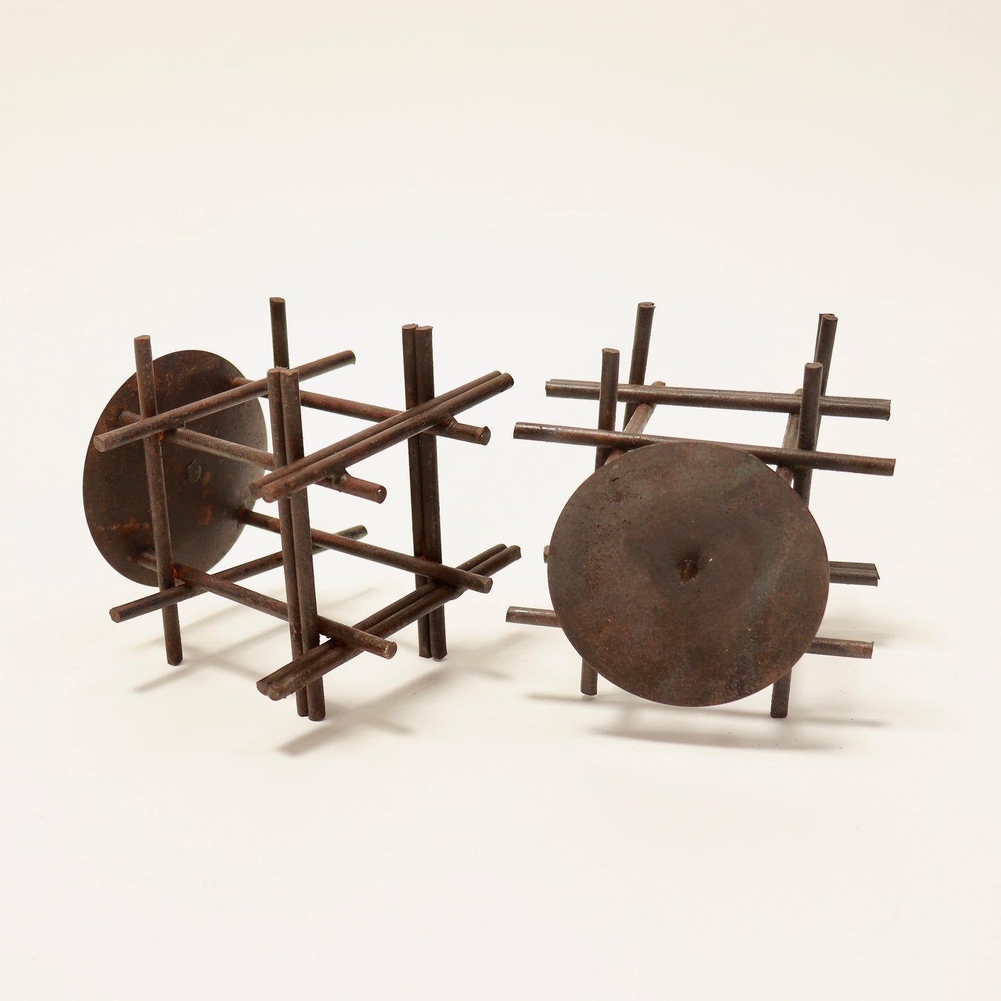 Vintage architectural metal candlesticks