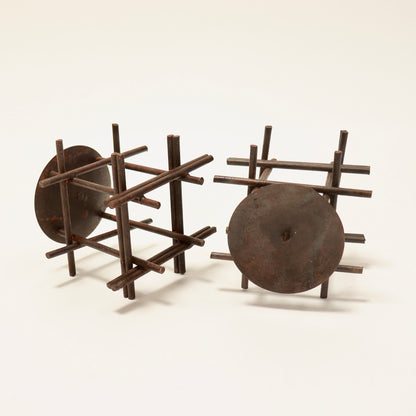 Vintage architectural metal candlesticks