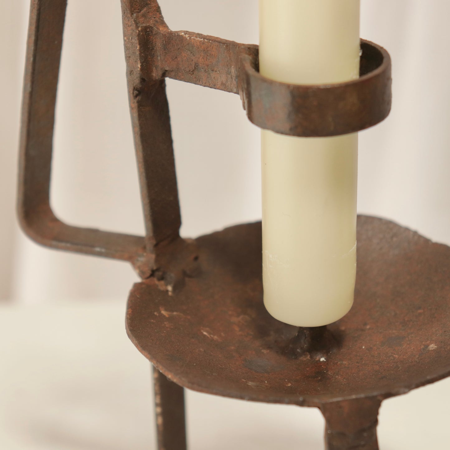 Pair of Vintage French Wrought Iron Candle Holders