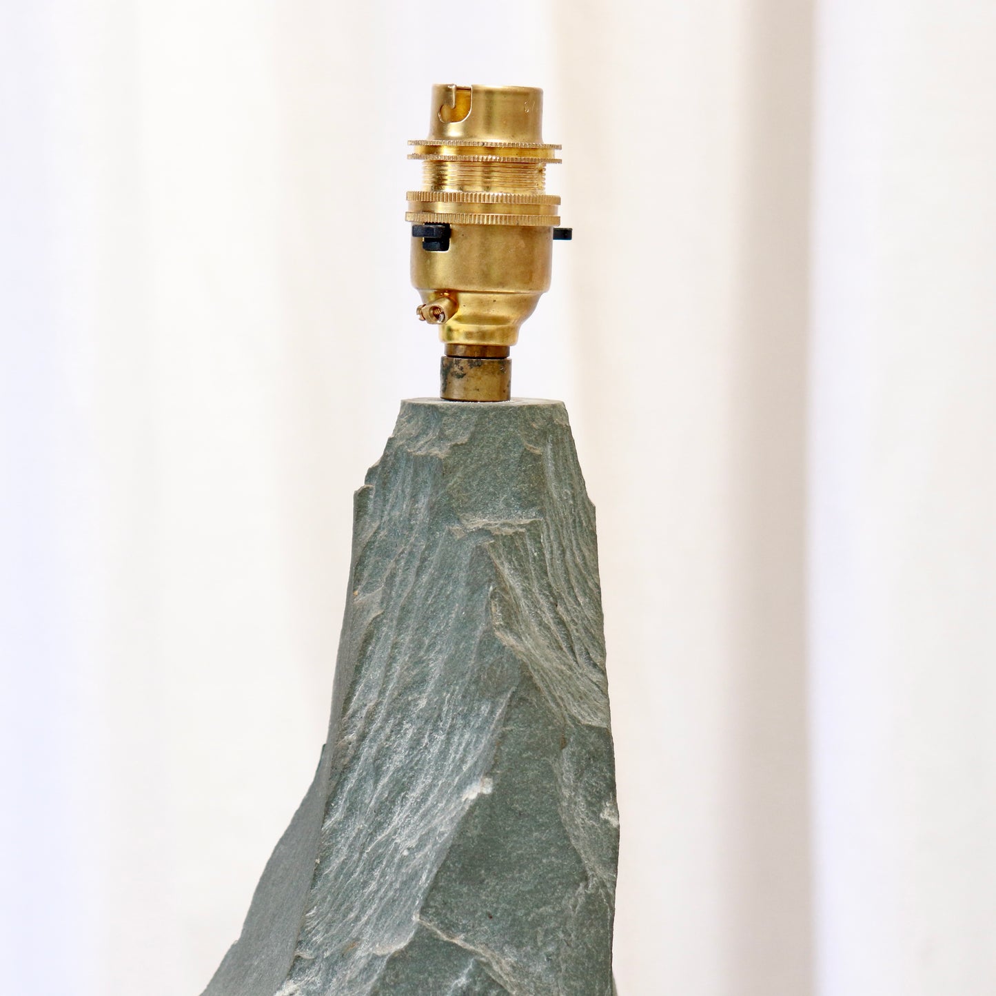 Brutalist Rough-Cut Slate Table Lamp