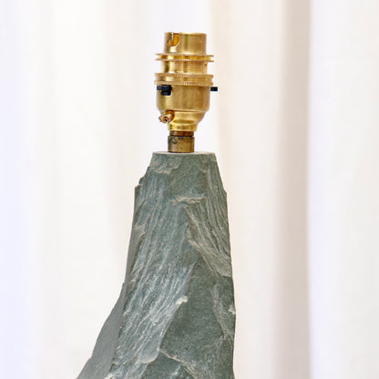 Brutalist Rough-Cut Slate Table Lamp